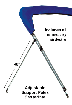 Support braces for bimini tops.