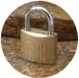 Brass padlock for dome entries