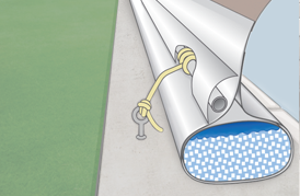 Eyebolt Water Tube Anchoring sample for a Pool Dome