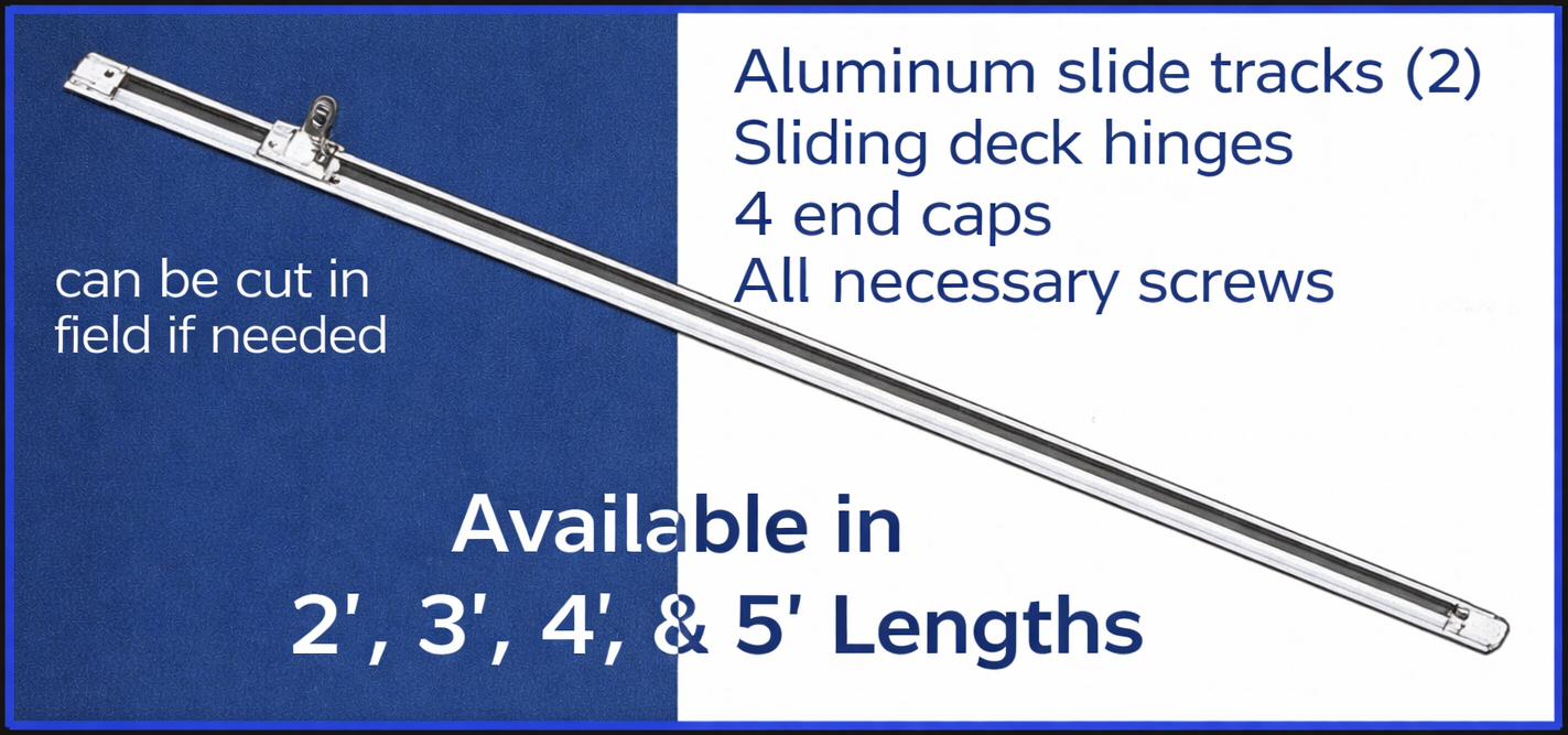 Slide tracks for bimini boat tops