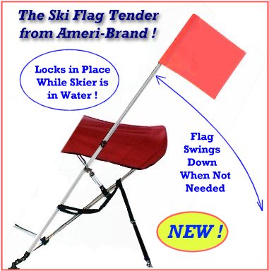 Ski Flag Tender Locks in place while skier is in the water; Easily swings up and down