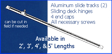 2', 3', 4, & 5' slide tracks for bimini boat tops