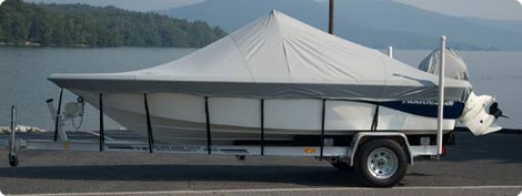 Semi Custom Boat Cover in Grey Poly/Cotton or 100% Cotton, Double Duck