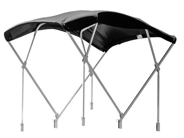 Black 1.25 inch square tube frame pontoon bimini top kit