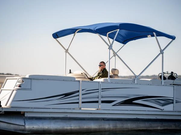 Blue 1.25 inch square tube frame pontoon bimini top kit