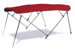 4 Bow Bimini Top Setup - Jockey Red Sunbrella