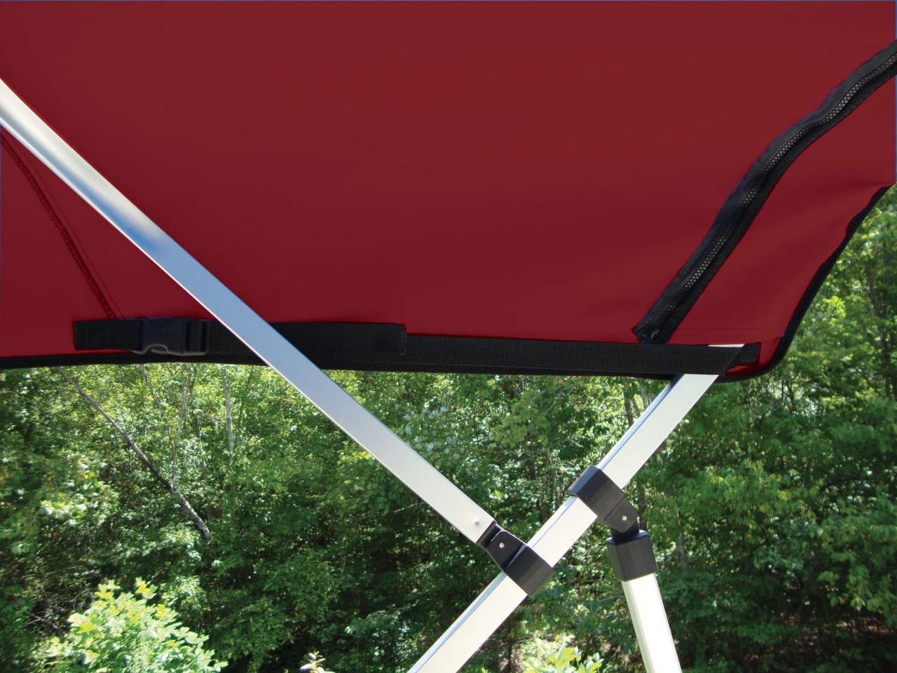 Close up of replacement bimini top adjuster straps