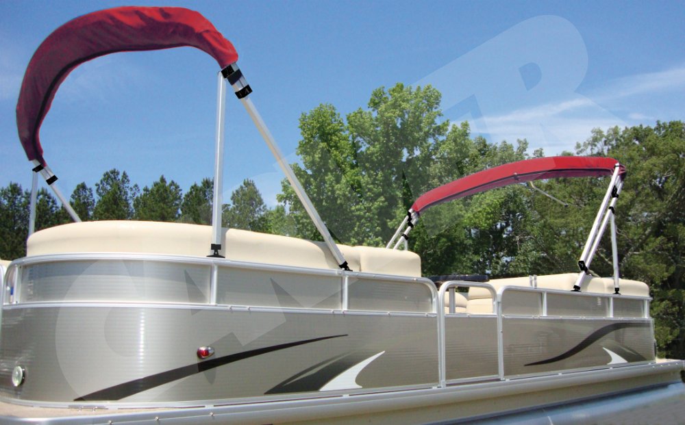 Pontoon Bimini Top in the Open Position