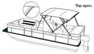 Pontoon Bimini Top in the Open Position