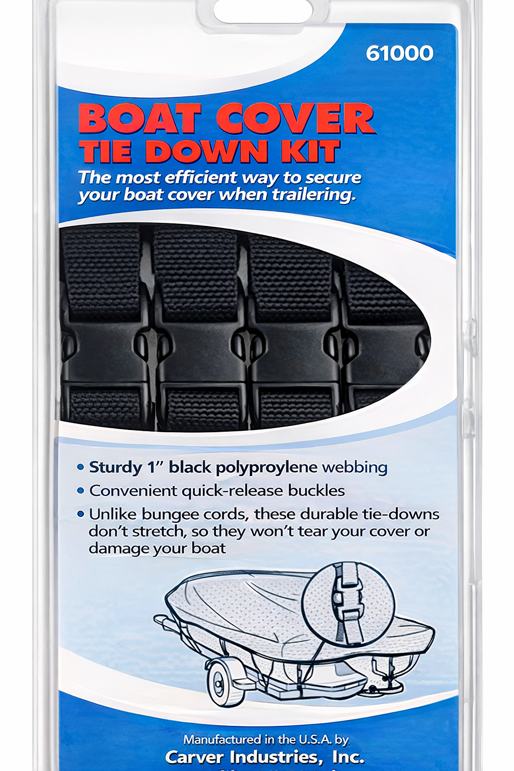 Boat cover tie down kit box