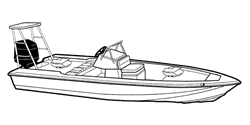 V-Hull Center Console Shallow Draft Fishing Boat (w/ poling platform)
