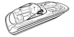 Deck boat with walk-thru windshield or side console