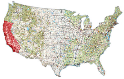 Map of the USA showing states which do not have to pay sales tax when ordering from Ameri-Brand Products Inc.