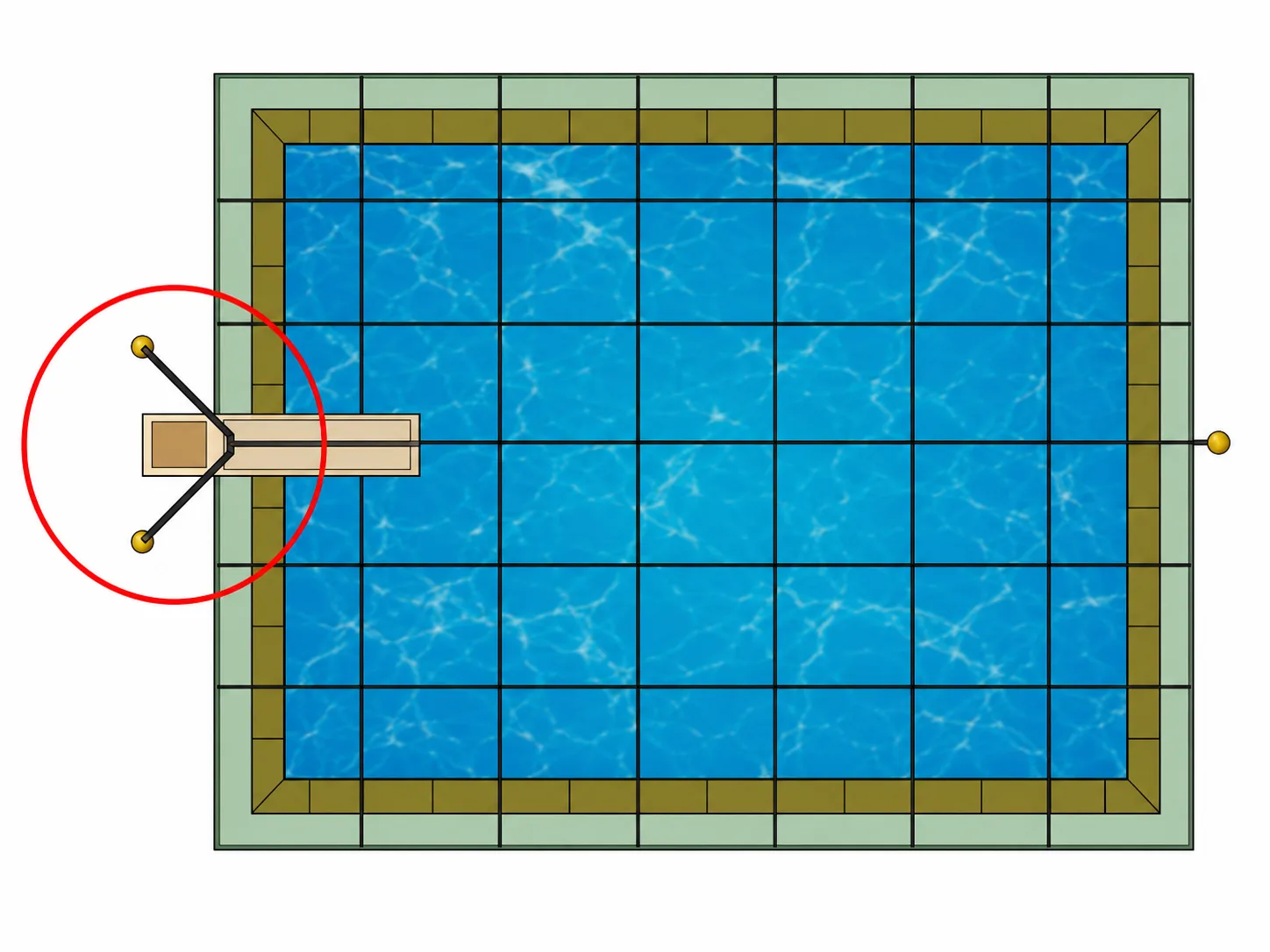 Y-strap for securing a pool cover around a diving board or slide