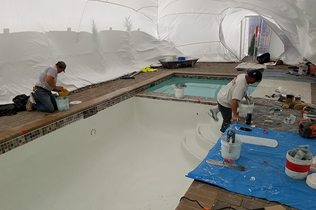 Construction Dome - Inside view of project nearly complete