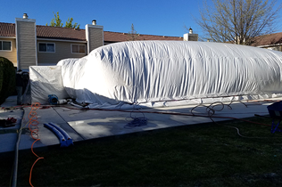 Construction Dome - Outside side view of dome.