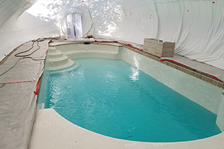 Construction Dome - Inside view refilling pool