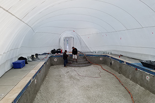 Construction Dome - Inside view prep for plaster