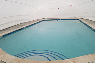 Construction Dome - Inside view plaster project complete