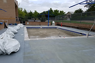 Construction Dome - on pool deck