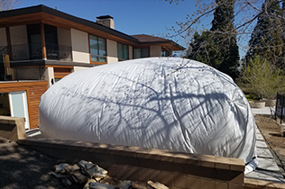 Construction Dome - Backside side view of dome.