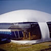 White Pool Dome enclosing an above-ground Splash pool