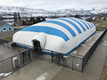 Blue and White Stripe Dome Top View