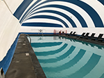 Blue and White Stripe Dome Interior Swim