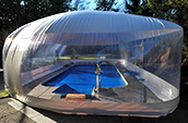 white residential pool dome end view