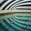 Large commercial dome covering lap pool