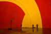 basketball hoop inside inflated dome