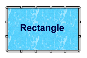 Rectangular above-ground pool shape diagram