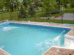 swimming pool filling up with water