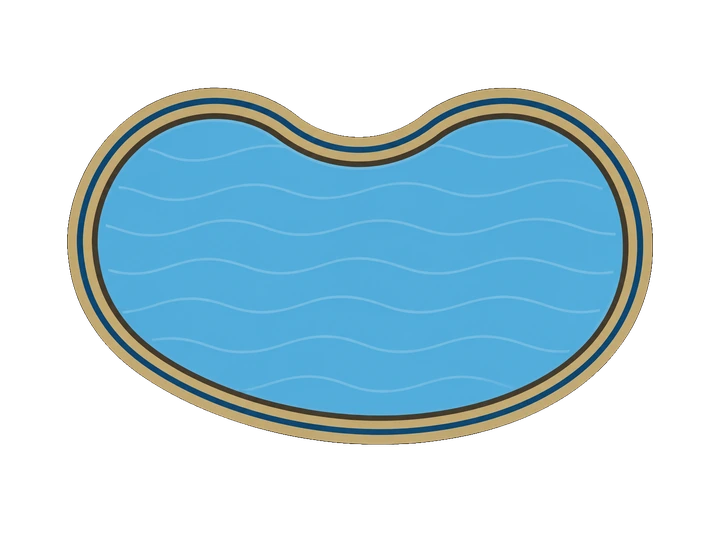 Kidney inground pool shape diagram