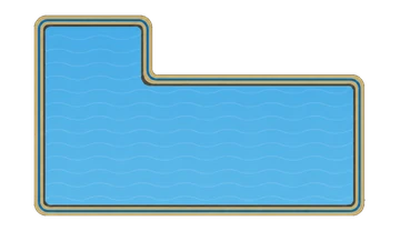 True L inground pool shape diagram