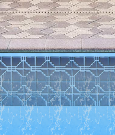 Cobalt Tile Border for Inground Pool Liner