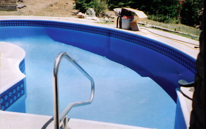 Custom inground pool liner fit around pool shape details