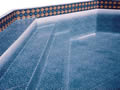 Swimming pool liner step detail