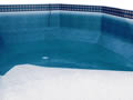 New swimming pool liner deep end view