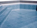 Shallow end view of empty pool