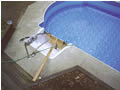 Arial view of the pool liner installation