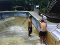Preparing the empty pool to recieve the new liner