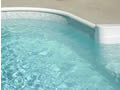 Close up of pool liner coping