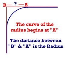 measuring a raduis corner on a pool corner