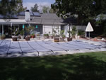 This solid vinyl pool cover keeps leaves of all kinds out of this pool.