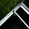 Top view of tonneau bow, support bracket, and track
